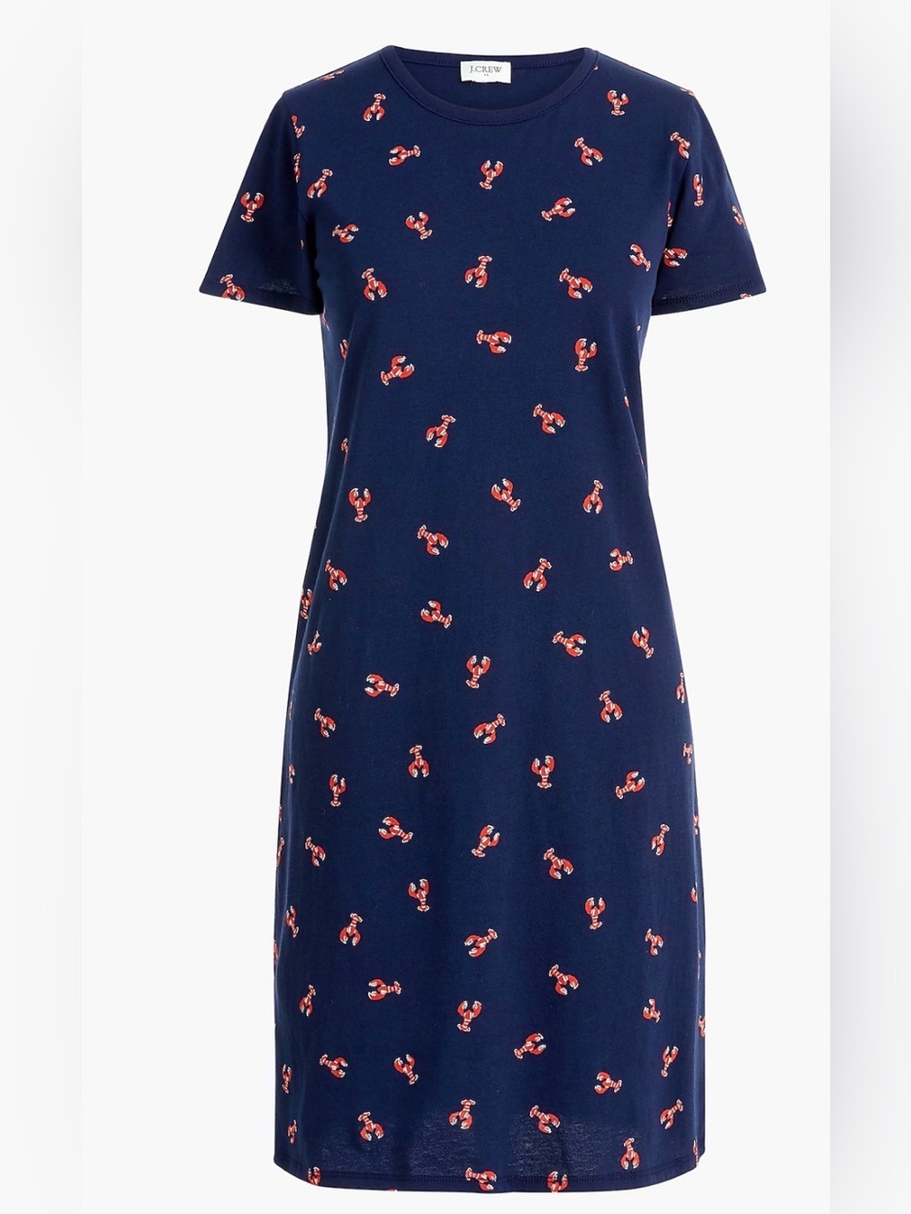 J.Crew Lobster Shift Tshirt Dress Preppy Nautical Summer Beach Coverup XXS